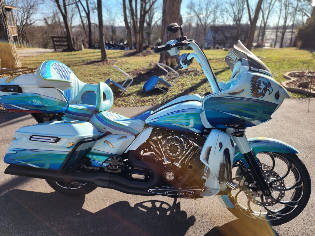 Custom motorcycle upholstery